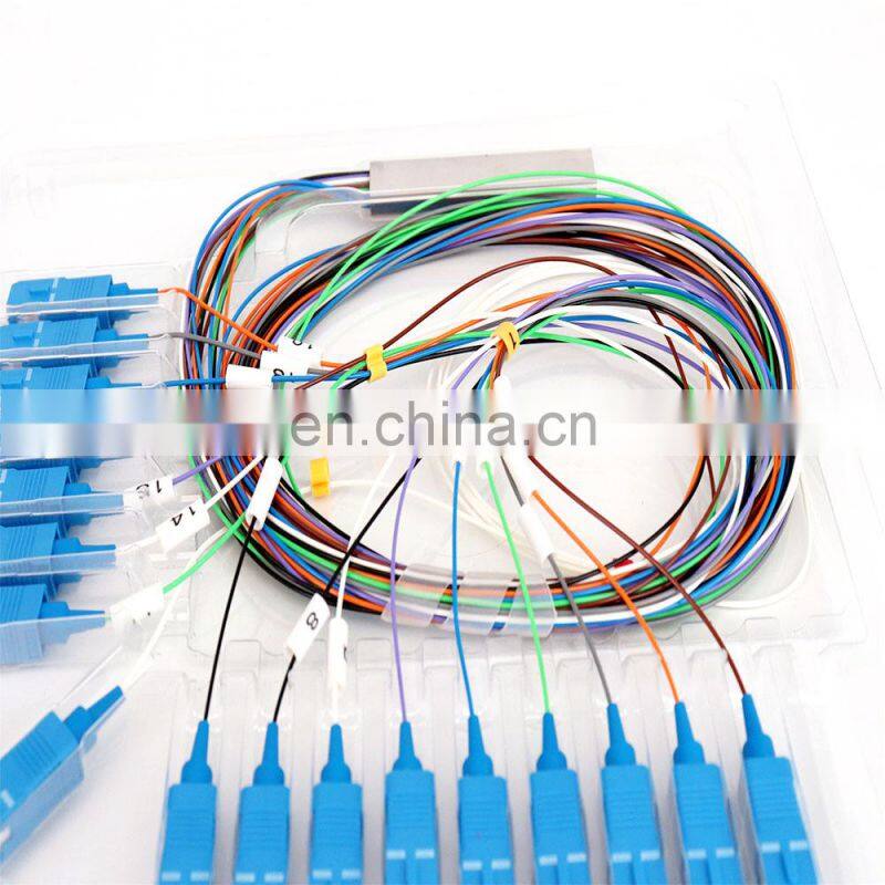 Fibra Divisor Optico 1x16 PLC Splitter SC/UPC Fiber Optical Mini module Type Color Fiber