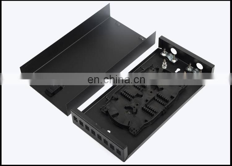 SC FC 8 Core Fiber Port Wall Mounted/desktop Type Fiber Optic Patch Panel LIU BLACK Cold Rolled Steel FTTH FTTB FTTX Network