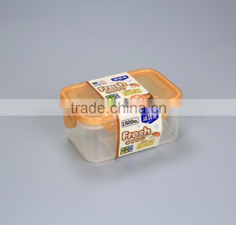 Hot Selling airtight Square Plastic Microwave Lunch Box with cutlery