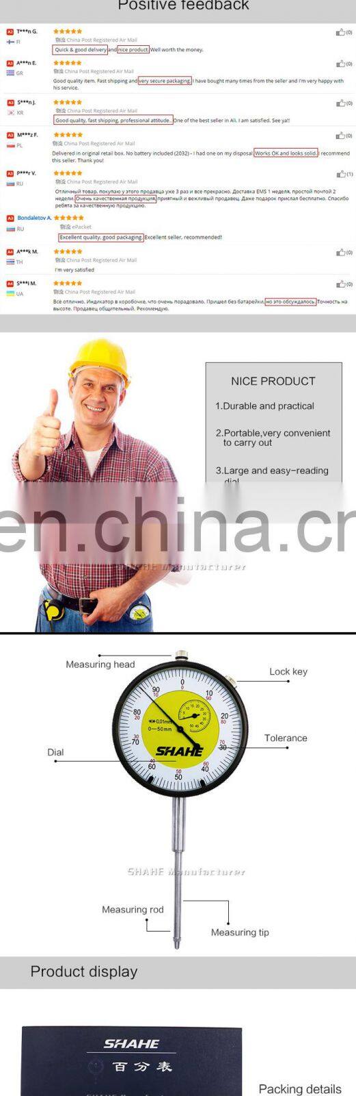 0-50mm 0.01mm High quality metric Dial Indicator mini dial indicator