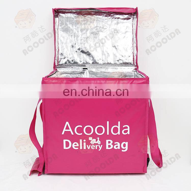 Insulated Food Pizza Delivery Bag Backpack Carton PVC aluminum Foil Customized Color