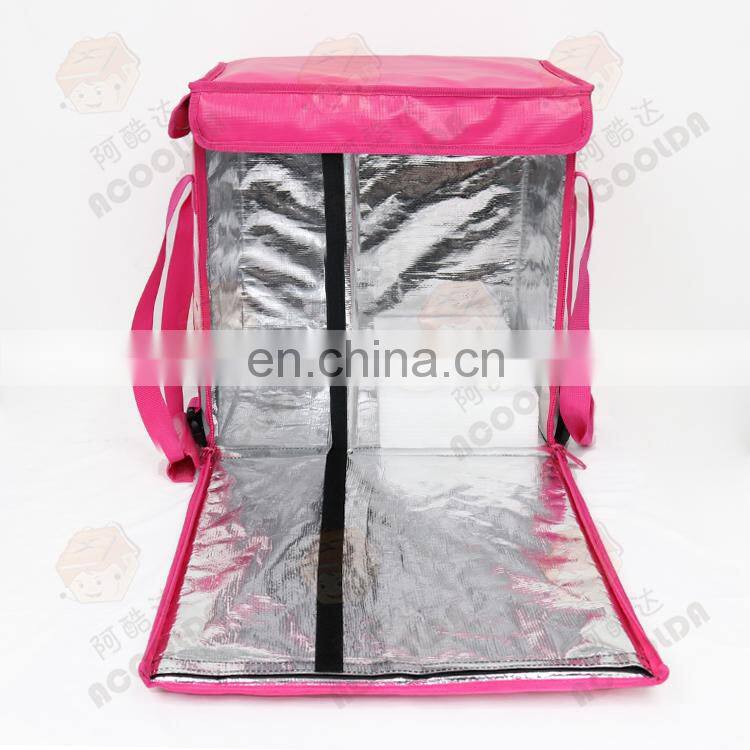 Insulated Food Pizza Delivery Bag Backpack Carton PVC aluminum Foil Customized Color
