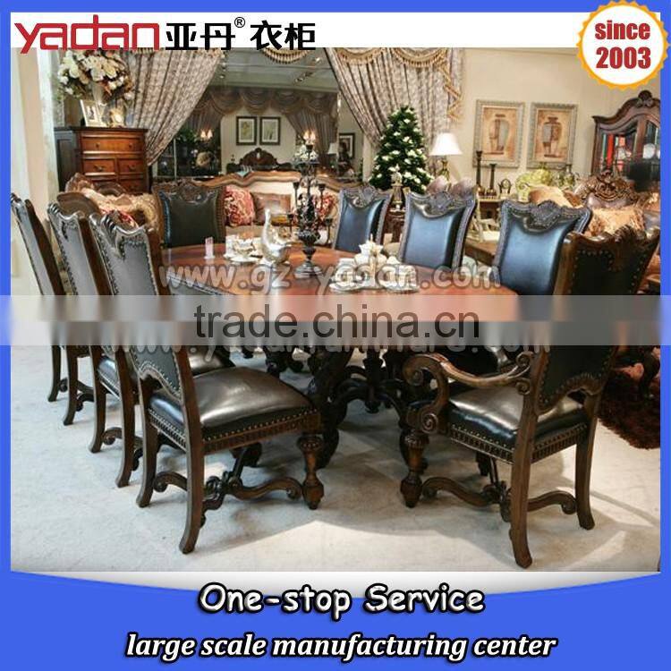 luxury hand carved dining table and chair made in china