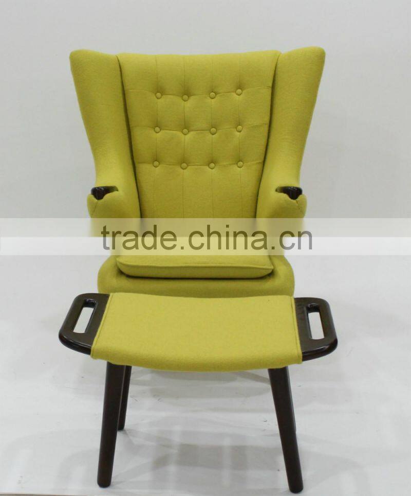 replica classic fiberglass material cashmere Hans J. Wegner PP19 The Teddy Bear Chair with ottoman