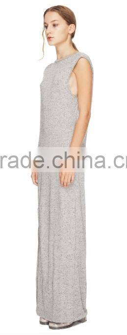 2015 China manufacturer ladies Casual Cut Out Back Long Jersey Dress