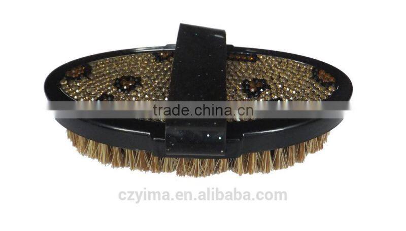 Hot! bling horse body brush with leopard pattern/rhinestone/equine