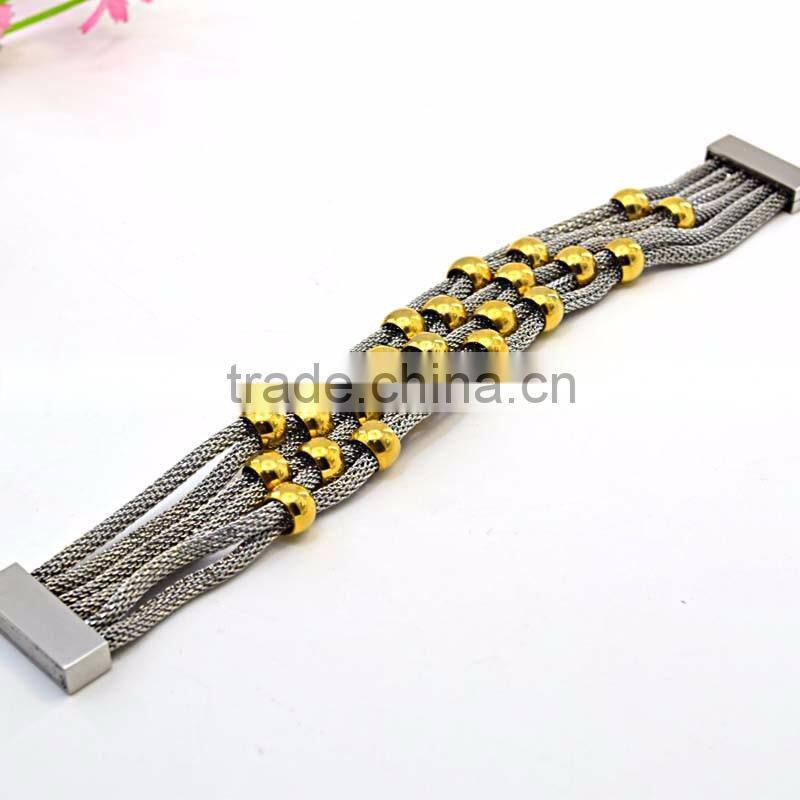 2016 trending products gold plate beads bracelet hand chain for men