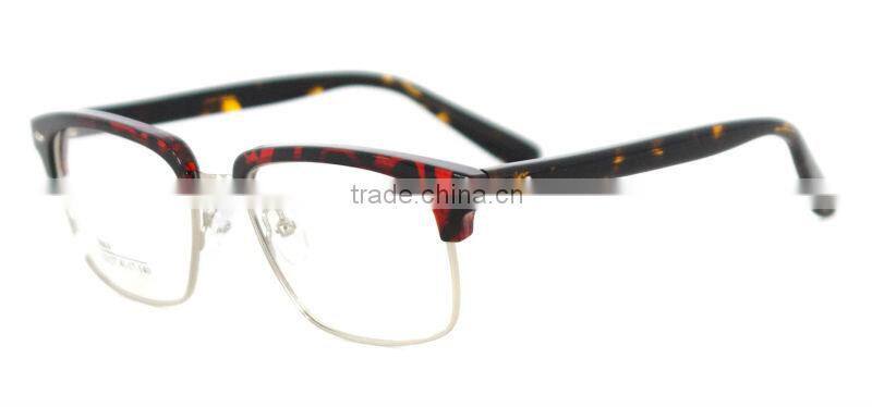 Acetate Square Spectacles Half Frame Vintage Glasses