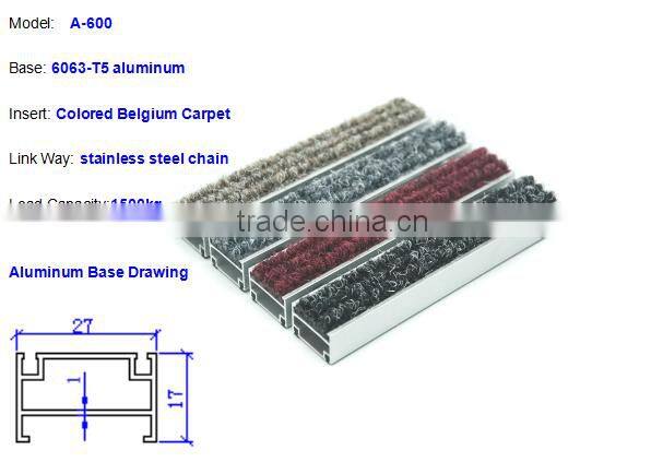 rubber insert aluminum entrance combinated door mat