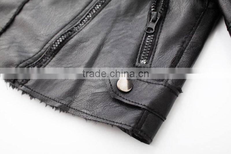 Kids clothing autumn winter new children leather girl coat high quality girls outerwear kids wear