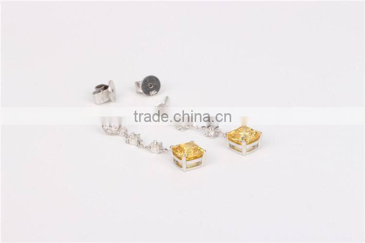 simple design handmade crystal earrings zirconia silver