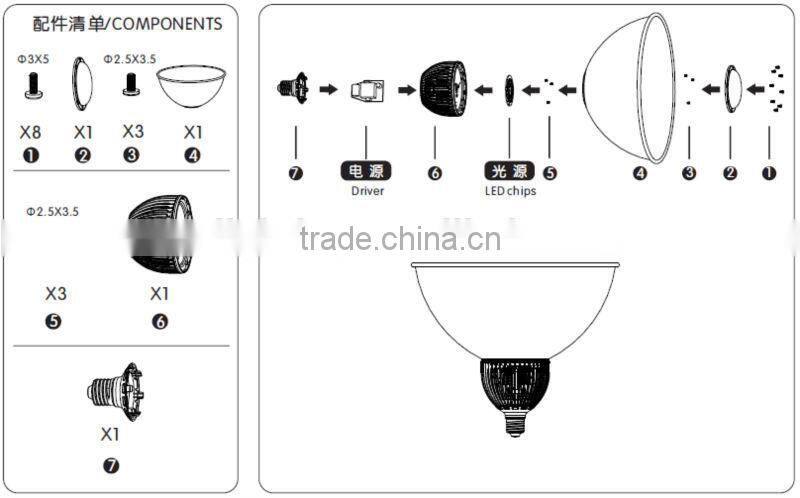 Indoor factory warehouse 30w led high bay light fitting 30w high bay led light