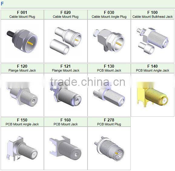 F Coaxial Connector Female R/A Connector PCB Connector