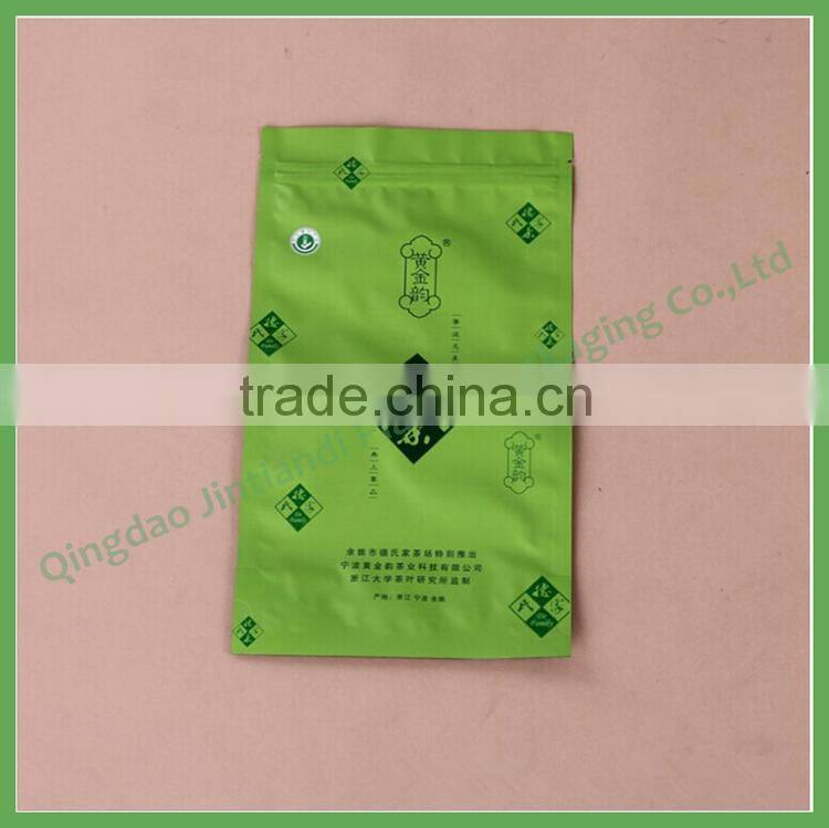 Square Bottom Laminated Plastic Tea Bag with the Clear Window with Zip Lock