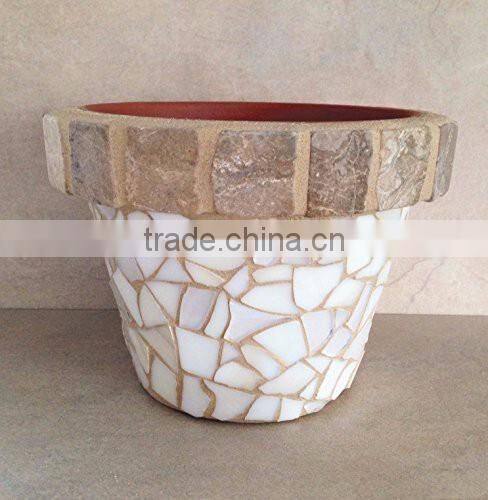 Handmade garden art Mosaic Flower Planter Patio container
