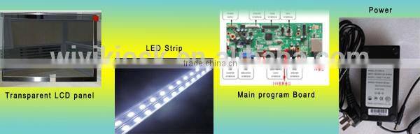 transparent LCD showcase box | touch showcase display