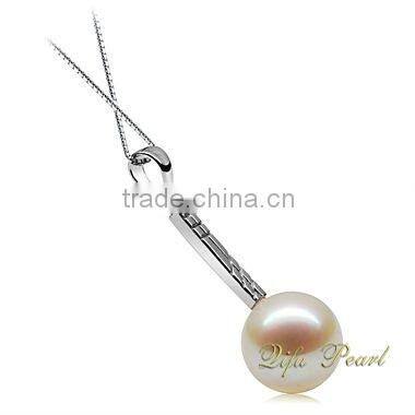 2015 NEW Rhodium Plated 925 Sterling Silver Design Freshwater Pearl Pendant Designs Jewelry