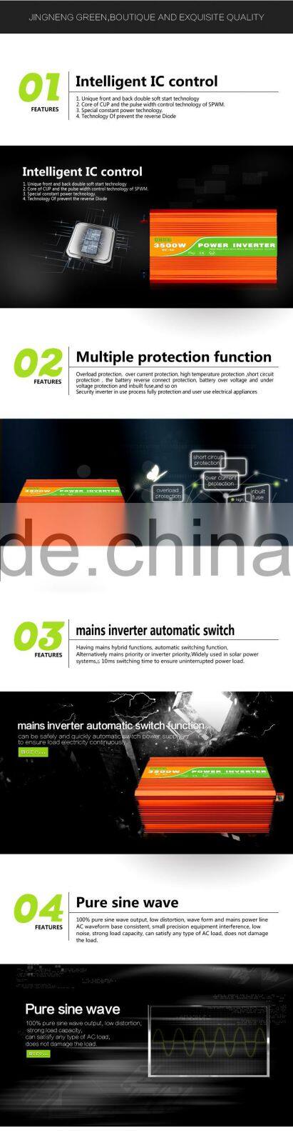 3500w off-grid high frequency 24vdc &100/110/220/230/240v ac solar electric hybrid pure sine wave inverter