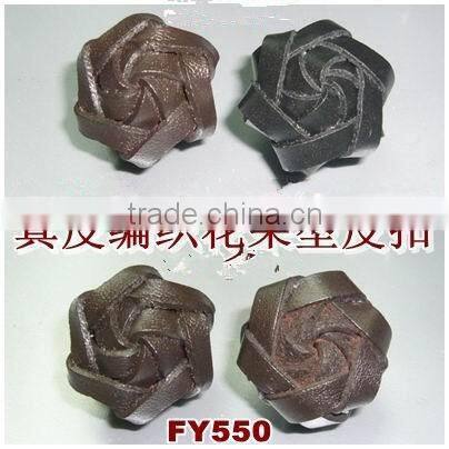 Rose Shape Leather Button