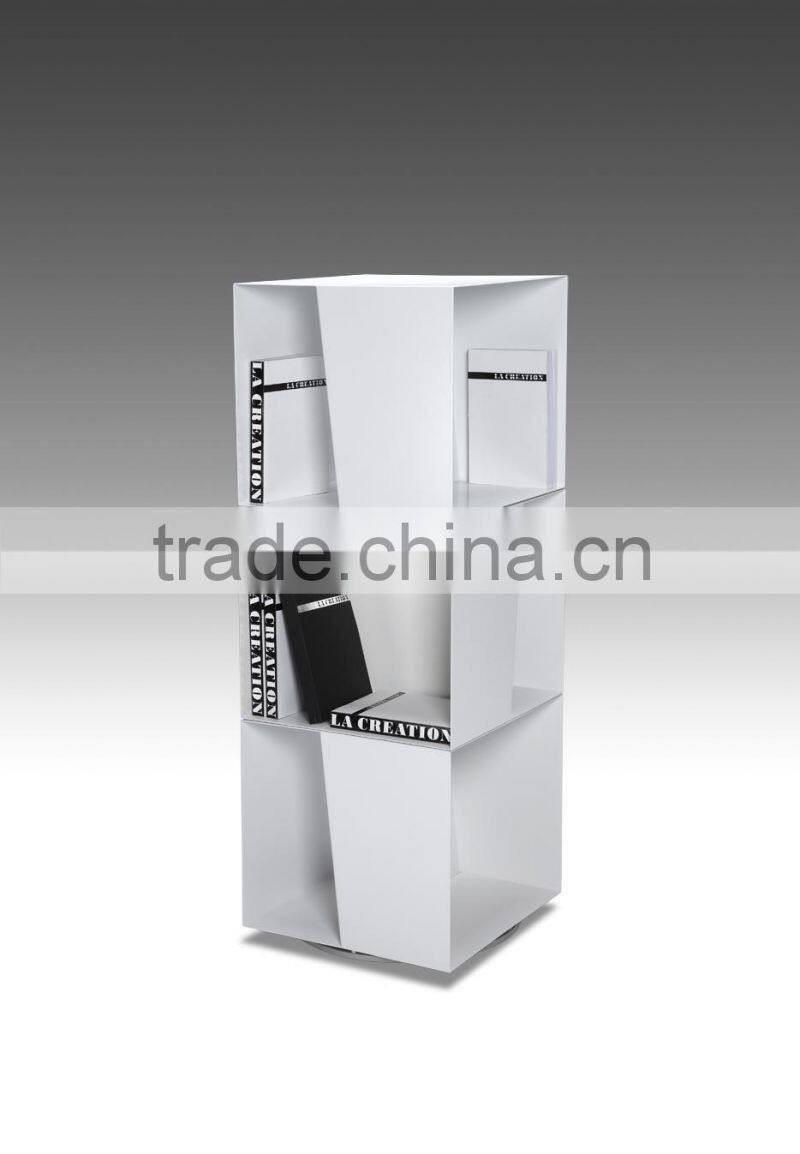 New design elegant bookshelf cheap corner shelf modern black and white wooden book case