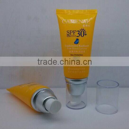 Airless Pump Cap Cosmetic Tube for Face Cleanser /Plastic Tube for Cosmetic Packaging with Airless Pump