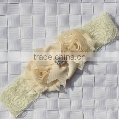 Fashion Baby lace flower Headband Infant Headband Toddler Headband Navy Blue Headband baby flower hair band wh-1738