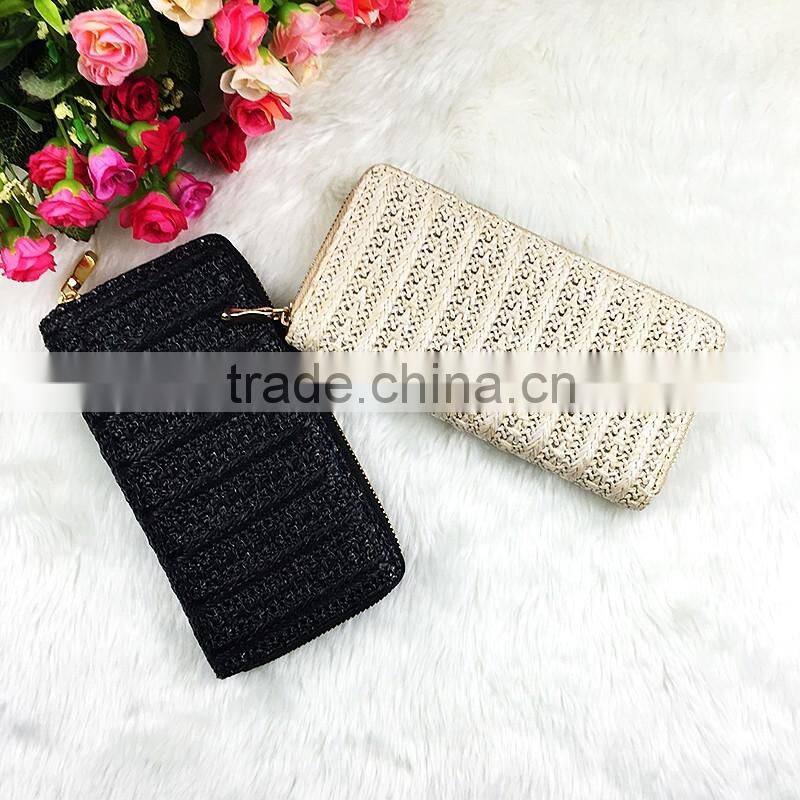 High Quality Long New Fashion Mix Colors Women PU Linen Cluth Wallet Famous Brand Designer Bag Purse Wallet