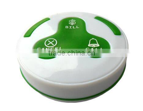 electronic buzzer system with digital receiver and rechargeable battery call button for restaurant