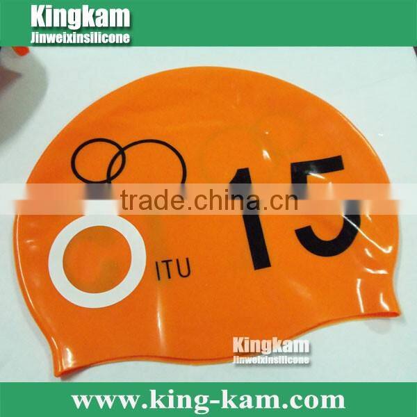 Silicone swimcap with serial number in high durablity