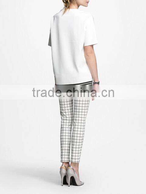 2015 Fashion Cheap Plain Short Sleeve White T Shirt Women Cotton