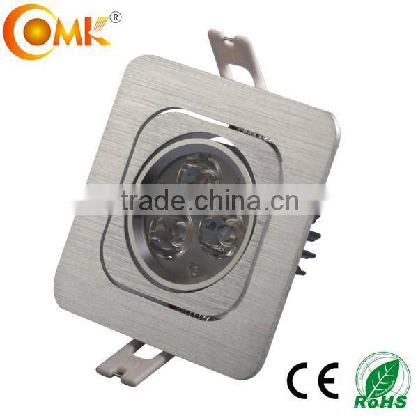 3W/9W Brush Silver Square LED Grille Light