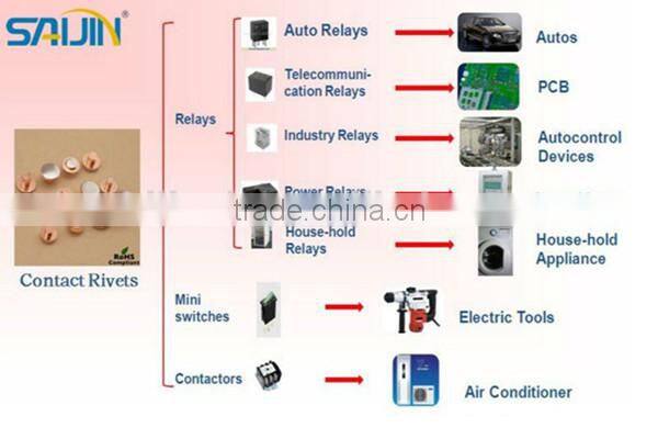 AgCdO12 Electrical Bi-metal Bimetal Silver Contact Rivets For Electric Relay