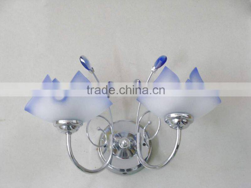 Rural style wall lighting beautiful design chinese classical lamp blue glass lamp shade