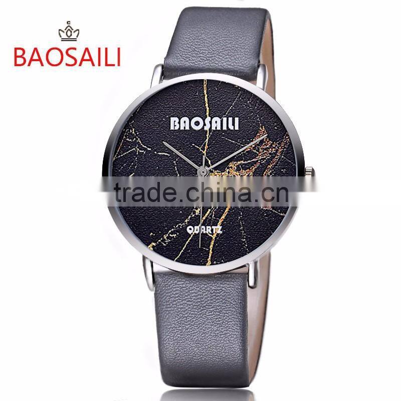 Marble Texture Dial Watch Custom Personalized Soft Leather Female Casual Modern Lady Watch