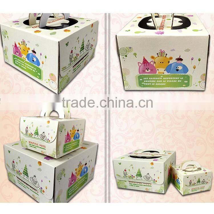 Customized logo printed cheap nice looking paper cake box whole