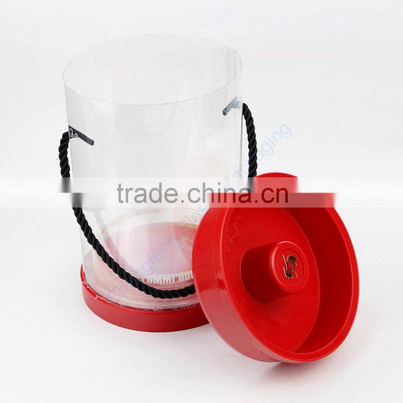 Customized hot sale clear plastic cylinder box with lid