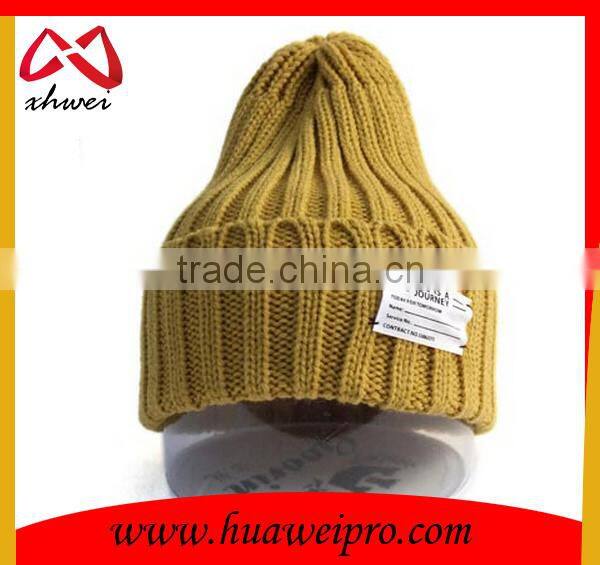 Unisex beanie fashion american plain cool knit beanie hat cap with label