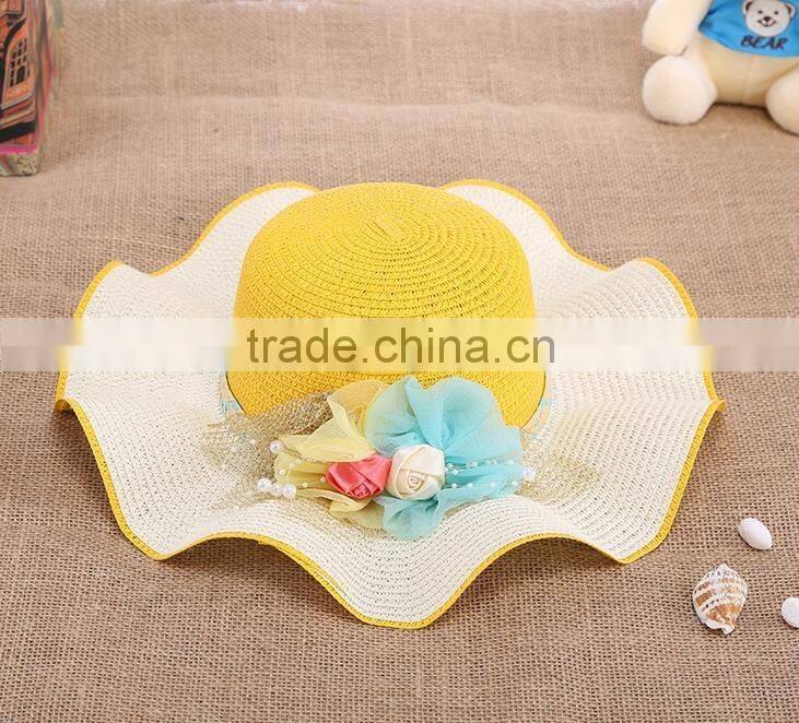 Promotion Ladies Flower Sombrero Hat,Straw Hat Beach Hat For Women