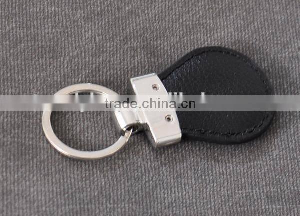 Customized popular leather auto key chains souvenir keychain leather and metal