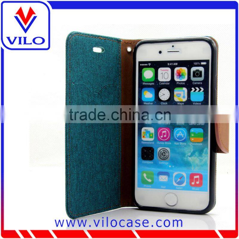 Mecury Goospery Dual Color Cross Pattern Magnetic Wallet Side Flip TPU +PU Leather Case for iPhone6s With Stand