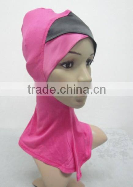 C049 new style both sides two color satin crossover ninja inner underscarf,full underscarf to cover neck