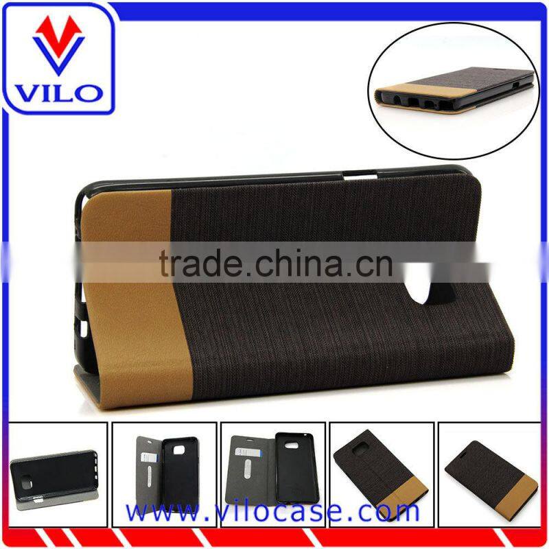 Fabric-covered case with card holder for samsung note 5