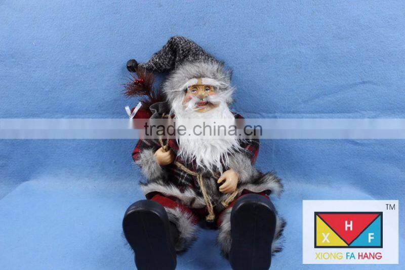 Majestic Sitting Santa Claus Christmas Figure with Gift Bag