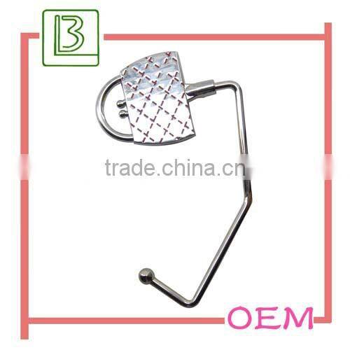 Heart shaped shinny rhinestones unfolding purse hook