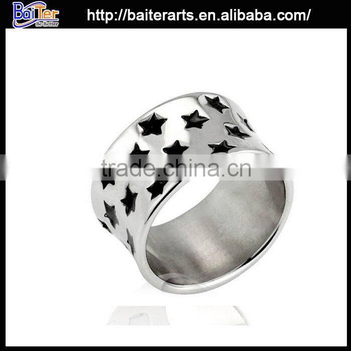 Elegant tianium stone men's skull ring ,stainless steel skull ring