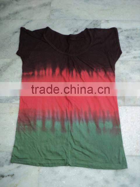 hand printed ladies t-shirts new stripes tie dye