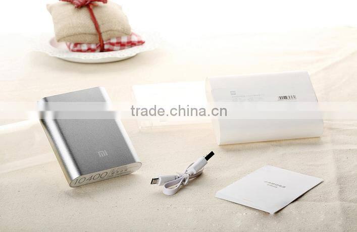 Hot selling XiaoMi 10400mAh capacity 18650 battery mini power bank for promotional gifts