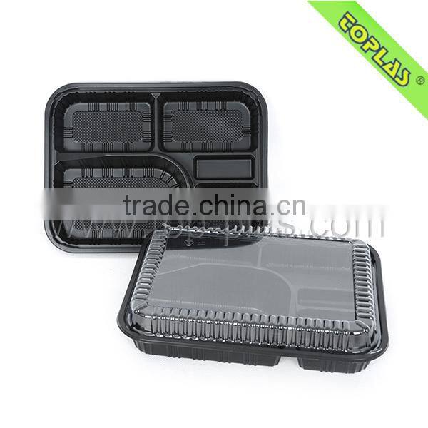 Fast food container for food with dividers