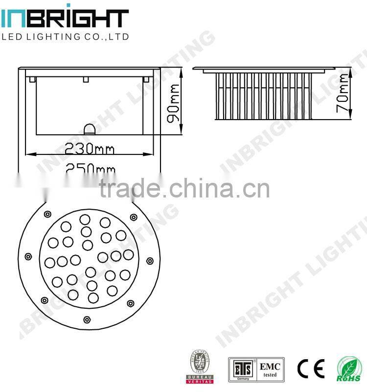 Waterproof IP67 outdoor AC110V AC220V DC24V 24w led in ground pool light