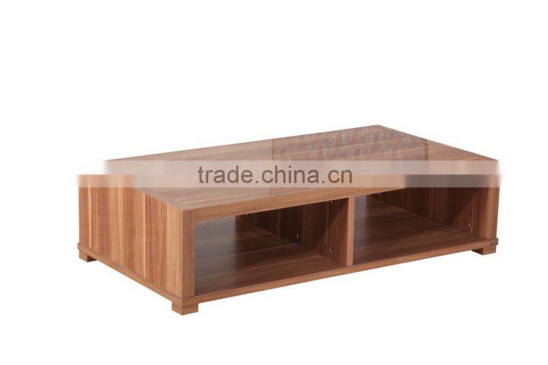 Glossy wooden glass top coffee table